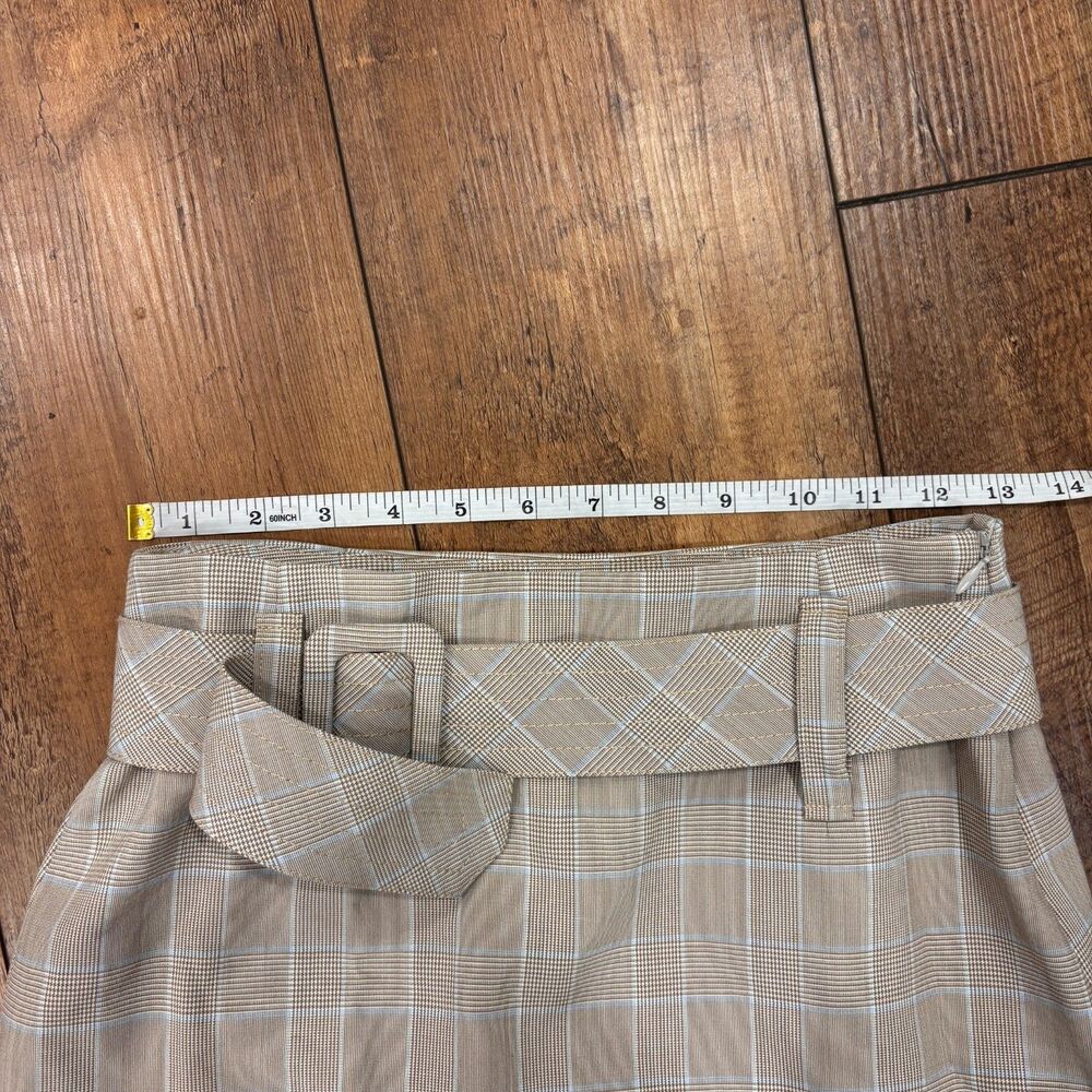 Maje Jikam Plaid Layered Belted Mini Skirt Women's Size 2 EUC Preppy Workwear - Picture 5 of 8